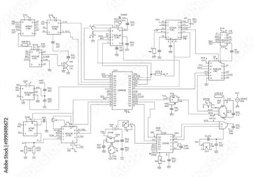 Detailed Electronic Circuit Diagram Design - A Comprehensive CAD Blueprint for Electrical Engineering Projects