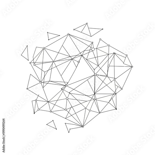 Fotografía Geometric shapes network connections diagram.