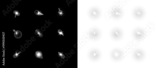 Collection of white light burst effect