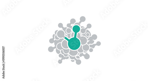 Viral, molecular, green, atom, science vector icon