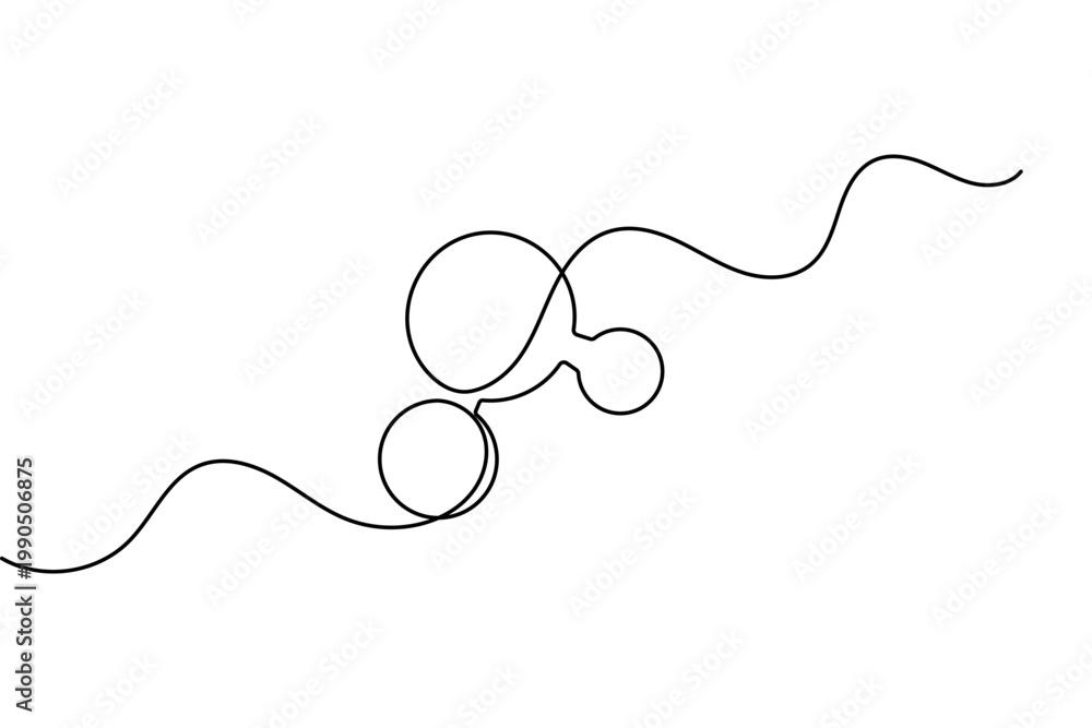 Fototapeta premium Chemical molecule icon minimalist one line drawing isolated professional outline vector