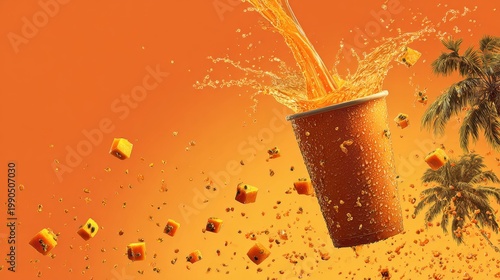 fiery orange-peach cocktail that seems to splash