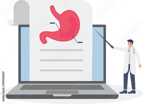 Medical diagnostic analysis of human stomach health