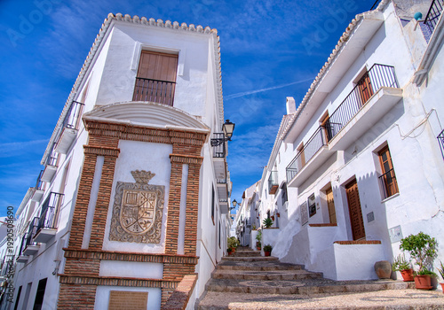 View of the streets of the Andalusian village of Frigiliana.