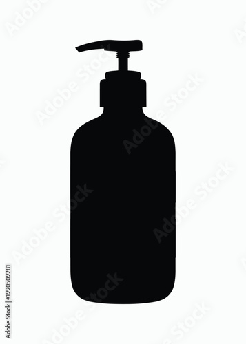 Black Silhouette of a Pump Bottle