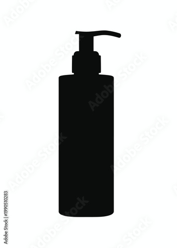 Black silhouette of a pump dispenser bottle