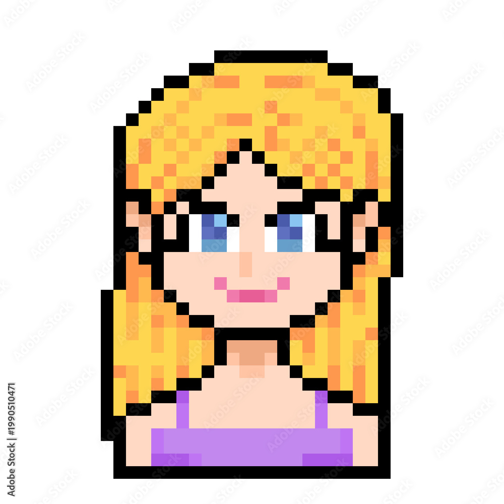 Fototapeta premium pixel art of character profile