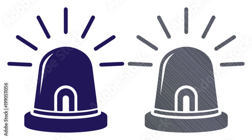 Two warning lights, one solid and one sketched, indicating alerts or danger