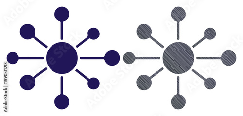 Abstract network of connected nodes representing data flow and communication systems