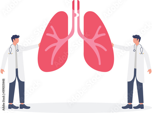 Doctor checking patient lungs for respiratory health