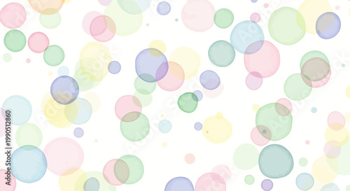 Colorful pastel circles on white.