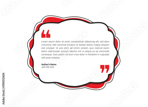 Professional minimalist quote box vector with modern geometric shapes and vibrant colorful accents, creative text bubble template for social media testimonials, business messages, digital marketing.