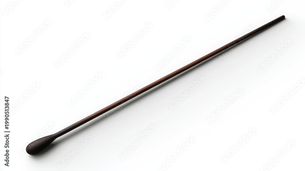 Obraz premium Isolated wooden conductors baton on white backdrop for musical concept