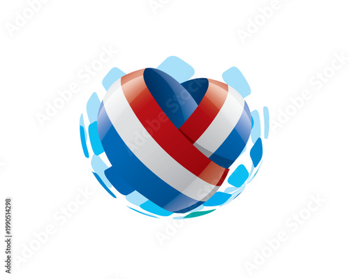 Foto Patriotic heart wrapped in Netherlandish flag illustration