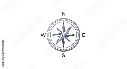 Compass rose navigation symbol with north south east west directions transparent background