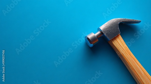 1st may labour day background with hammer on blue 3d illustration