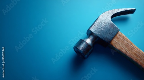 1st may labour day background with hammer on blue 3d illustration
