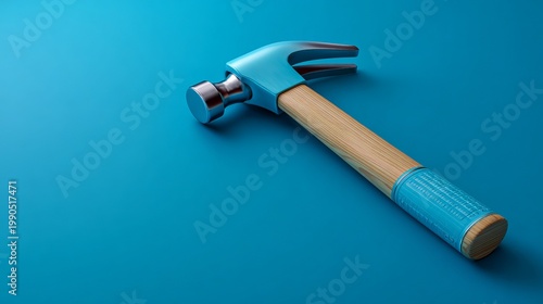 1st may labour day background with hammer on blue 3d illustration