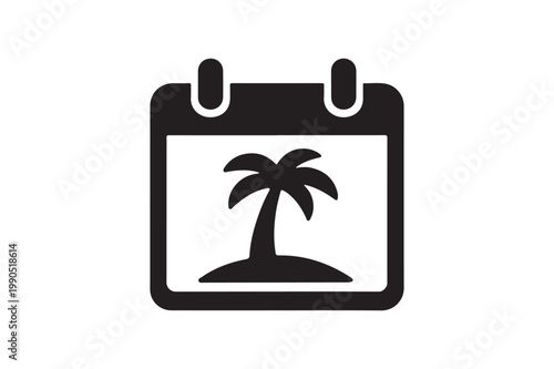 Vacation Calendar Silhouette Icon