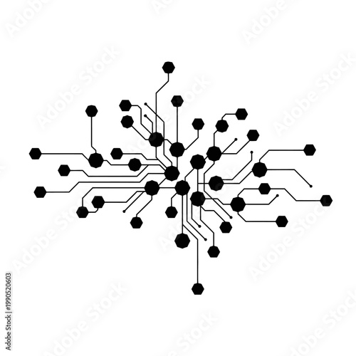 Circuit board with many connections.