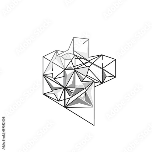 Geometric shapes in a cluster.