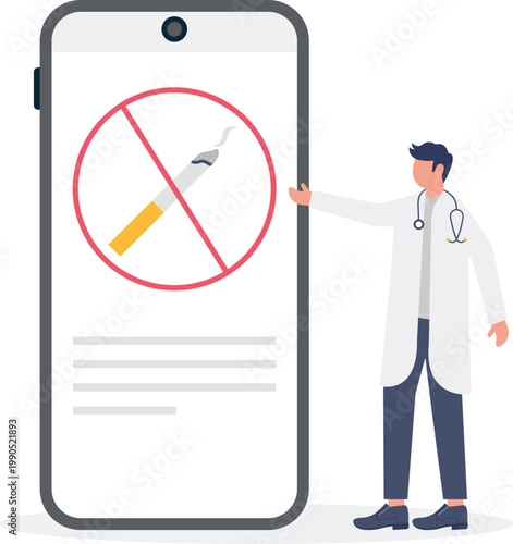 Mobile app warning against smoking for lung health