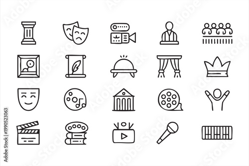 Art and Entertainment Icons, Media, Performance, Stage, Creative Collection