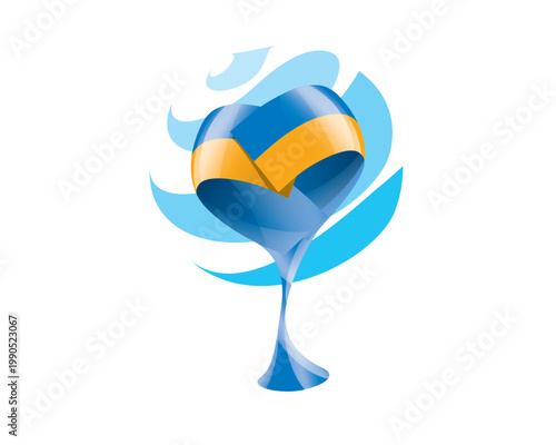 Floral emblem of the Ukrainian flag in the form of a heart