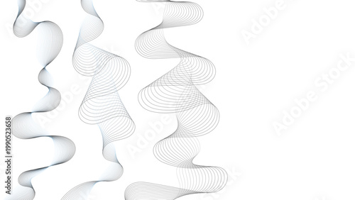 Gray and white abstract background with flowing particles. Digital future technology concept. 