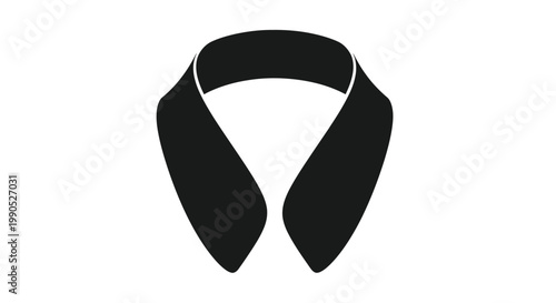 Black shirt collar illustration simple design on transparent background silhouette