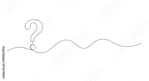 Slika na platnu Question mark one line drawing for faq and information with line art