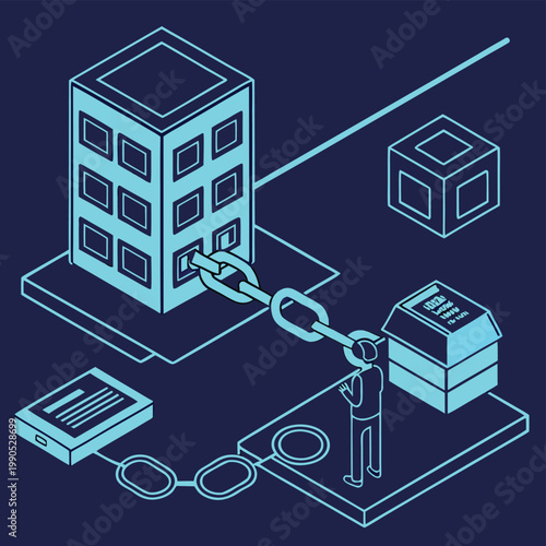 Blockchain Network Data Flow Concept