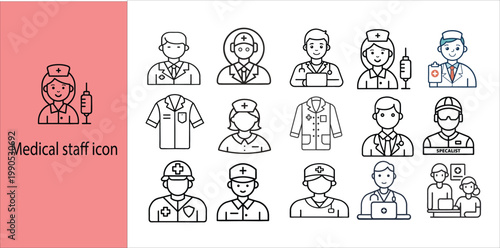 Doctor Nurse Medical Icon Set