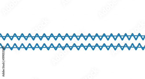 Blue zigzag stitch pattern on white background.