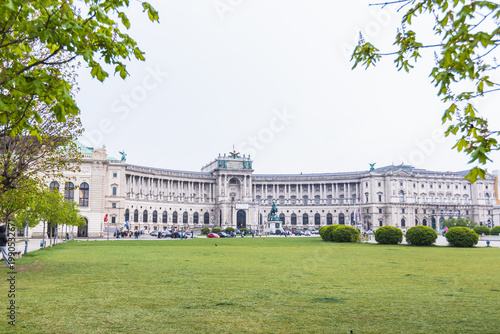 Photography Panoramic view of the Neue Burg wing at Hofburg Palace from Heldenplatz in Vienna