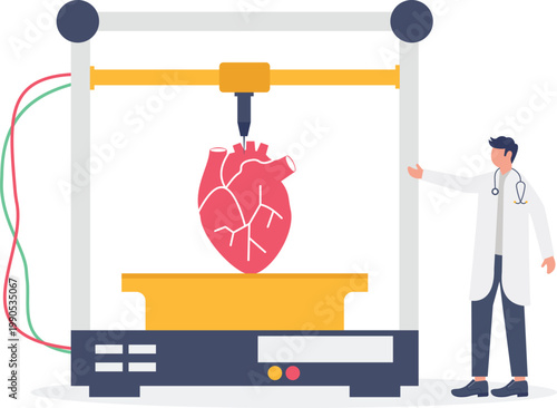 Advanced 3D printing of human heart cardiovascular organ
