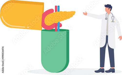 Clinical capsule containing human pancreas for medical treatment