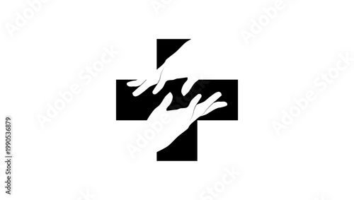 healthcare symbol, black isolated silhouette