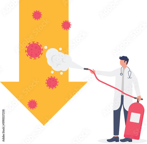 Specialist sanitizing viral infection cells with extinguisher