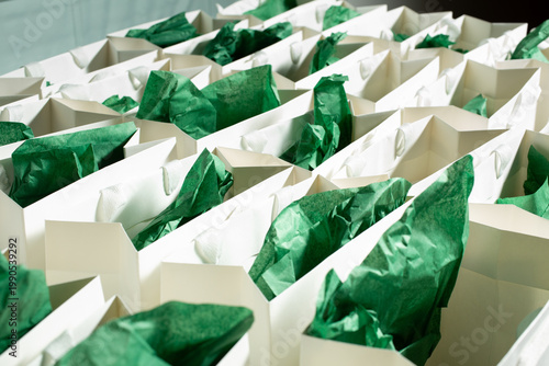 Fotografi A view of several goodie bags.