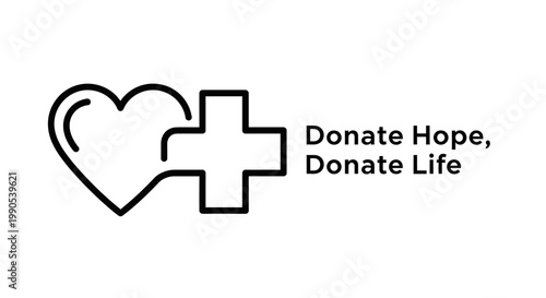 Organ donation awareness logo with heart and medical cross symbol.