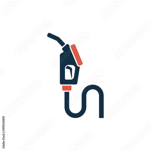 Fueling Up Modern Gas Pump Nozzle Icon with Hose for Auto and Energy Concepts