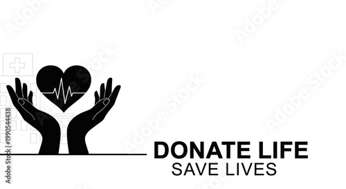 Donate Life Save Lives Heart Hands Symbol.