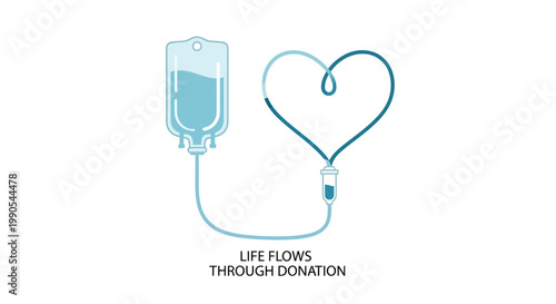 Heart Shaped Infusion Bag Symbolizing Life Donation.