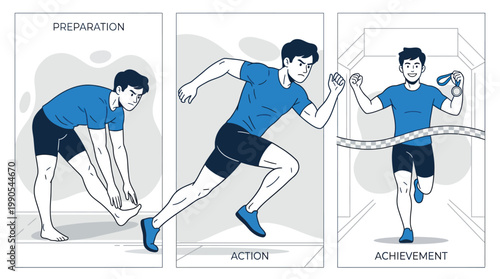 Triptych: Runner's Journey from Preparation and Action to Winning Achi