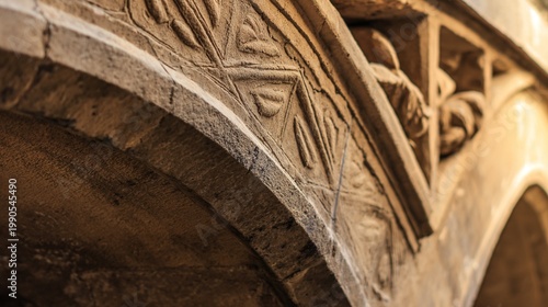 keystone. Ancient stone arch bridge keystone with intricate weathered carvings. real-estate listings, architecture portfolios, designed for real-estate listing and luxury residence showcases.