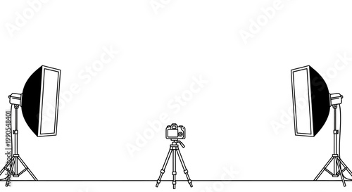 Photography Studio Setup with Camera and Lights.