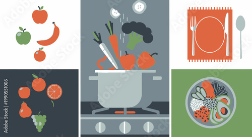 Vegetables in a Cooking Pot.