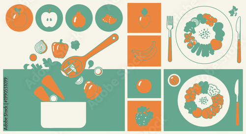 Food items on a plate setting.