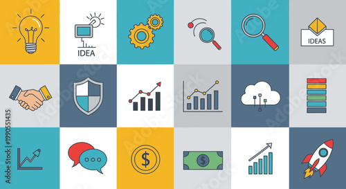 Business Finance Icons and Symbols.